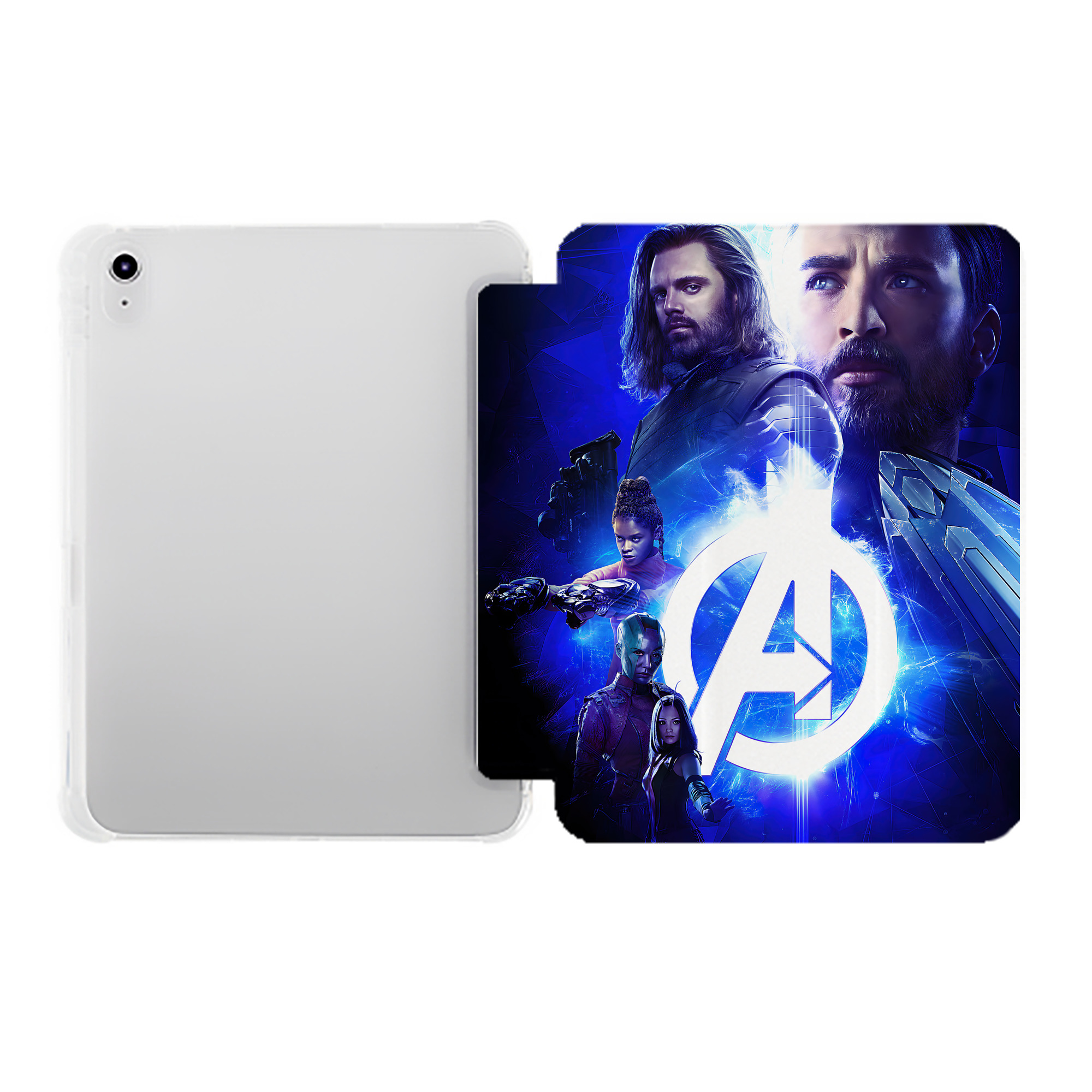 （画像用） アベンジャーズ The Avengers IPad ケース ペン収納付き 三つ折りスタンド PUレザー×シリコン 対応機種9.5/10.5/10.9インチ